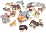 Small Foot - Puzzle Di Lettere E Forme Di Animali In Legno, 26 Pezzi.