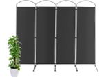 Costway Divisorio Per Ambienti 221 X 188 Cm, Schermo Pieghevole E Rimovibile, Schermo Per La Privacy In 4 Pezzi, Divisorio Per Ambienti All'interno, In Tessuto, Per Una Maggiore Privacy E Flessibilità (Grigio)