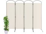 Costway Divisorio Per Ambienti 221 X 188 Cm, Schermo Pieghevole E Rimovibile, Schermo Per La Privacy In 4 Pezzi, Divisorio Per Ambienti Interni, In Tessuto, Per Una Maggiore Privacy E Flessibilità (Bianco)
