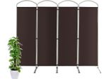 Costway Divisorio Per Ambienti 221 X 188 Cm, Schermo Pieghevole E Rimovibile, Schermo Per La Privacy In 4 Pezzi, Divisorio Per Ambienti Interni, In Tessuto, Per Una Maggiore Privacy E Flessibilità (Marrone)