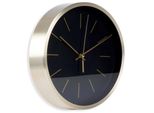 Orologio Da Parete Classico 25 Cm Con Quadrante Nero E Cornice Dorata