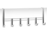 Zeller Present 13897 Appendiabiti Da Porta, Appendiabiti Da Porta, Acciaio Inox, 6 Ganci, Metallo Cromato, 51 X 8 X 20,5 Cm, Argento