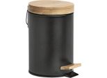 Zeller 18910 Kosmetikeimer 3,0 L Bambus, Schwarz
