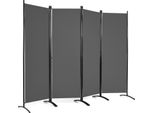 Costway Divisorio Per Ambienti In 4 Pezzi, Altezza 173 Cm, Parete Divisoria Pieghevole, Schermo A Parete Per La Privacy, Schermo A Parete Con Struttura In Metallo, Per Casa, Ufficio, Terrazza (Grigio, 4 Pezzi)