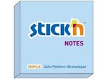 Blocco Autoadesivo Stick'n Hopax, 76X76 Mm, Blu Pastello, 100 Fogli
