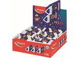 Maped 119523 Maped Gomma Da Cancellare In Plastica Piramide Pixel Party, Confezione Da 24 Pz