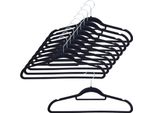Set Di 10 Grucce Excellent Houseware, Metallo/Tessuto, 45X24 Cm, Nero