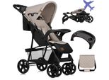 Lionelo Emma Passeggino Piccolo Pieghevole Con Posizione Reclinabile Beige Latte