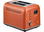 Tostapane Buydeem DT730E, 900 W, 2 Fessure, 9 Programmi Automatici, 9 Livelli Di Doratura, Corpo In Acciaio Inox, Display Lcd, Indicatori Led, Autocentrante, Timer, Arancione