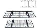 Succebuy Scaffali Da Garage 4 X 2 Piedi - Confezione Da 2. Robuste Scaffalature Da Garage Montate A Parete. Capacità Di Carico Totale 502 Libbre. Ideale Per Officina, Capannone, Garage.