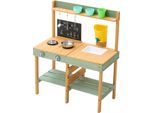 Succebuy Cucina Di Fango In Legno - Playset Giocattolo Da Esterno Per Giochi Di Ruolo Per Bambini