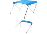 Bimini Top Copribarca - Tettuccio Parasole Blu 4 Archi 185-198Cm - Protezione Per Barche