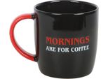 Something Different - Tazza Da Caffè "Mornings Are For Coffee"" SD10445 (Taglia Unica) (Velluto Nero/Rosso)"