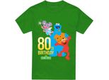 Sesame Street - Maglietta "Birthday"" Per Uomo/Donna Unisex, 80° TV21801 (Xl) (Verde Irlandese)"