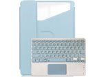 Inf Custodia Con Tastiera Bluetooth Girevole A 360° Per Ipad Pro 11 2024 - Blu