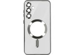 Avizar, Custodia In Silicone Magsafe Per Samsung S24 Plus Con Cornice Cromata, Argento