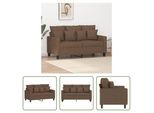 The Living Store Divano 2 Posti Marrone 120 Cm In Tessuto