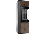 Stufa In Acciaio Kratki Tora/S 8 Kw Ø 150 Sinterizzazione Al Quarzo Oxide Moro Rivestimento Nero