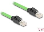 Delock - Cavo Patch - Da RJ-45 (M) A RJ-45 (M) - 5,0 M - 6,8 Mm - Sf/Utp - Cat 6A - Senza Gancio - Verde (80891)