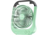 Ventilatore Usb Atenus, Batteria 10000 Mah 4 Velocità Tavolo 8 Pollici Campeggio Rotazione 180°, Luce Led, Timer, Ventilatore Portatile Campeggio, Viaggio