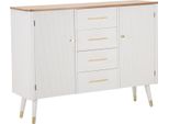 Dmora Credenza Acute 37X117X90H Cm Bianco, 4 Cassetti 2 Vani