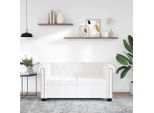 Divano Chesterfield 2 Posti In Pelle Finta Bianco
