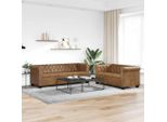 Maison Exclusive - Set Divani Chesterfield A 2 Posti E A 3 Posti Marrone