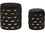 Set Di Due Sgabelli Con Ripiano Shanty Di Mauro Ferretti Nero Ø 37X42 Ø 28X35 Cm