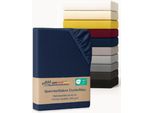 Am QualitäTsmatratzen | Lenzuolo Matrimoniale Premium 150X190 Cm | Cotone (200 G/M²) In Blu Scuro | Germany | Lenzuolo Oeko Tex | Lenzuolo Matrimoniale In Jersey | Lenzuola A Pieghe | Cotone |150 X 190 Cm