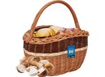 Kotarbau® Cestino Per La Spesa - Cestino Portaoggetti - Cestino In Vimini - 29 X 42 Cm - Cestino Per Funghi - Cestino Per La Frutta - Cestino Da Picnic - Colore Naturale Con Strisce Bianche E Marroni - Cestino In Vimini Con Manico