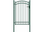 Vidaxl Cancello Per Recinzione Con Piano Ad Arco In Acciaio 100X150 Cm Verde