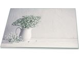 Piastra Di Copertura Del Piano Cottura Piastra Di Copertura Del Piano Cottura In Ceramica 1 Pezzo 80X52 Fiori Bianco