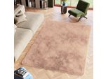 Tappeto Tapiso Silk Moderno Soggiorno Beige Chiaro ÖKotex 80 X 150 Cm