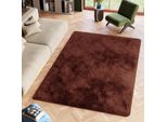 Tappeto Tapiso Silk Moderno Marrone Soggiorno ÖKotex 120 X 170 Cm