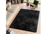 Tappeto Tapiso Silk Moderno Nero Soggiorno ÖKotex 80 X 150 Cm