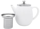 Bredemeijer Teiera Duet Coperchio E Filtro In Vetro Eva 1,1L A Doppia Parete In Acciaio Inox Bianco Opaco