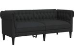 Divano Chesterfield 2 Posti In Tessuto Nero