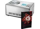 Unold 48976 Eismaschine Nobile inkl. Eisbuch mit 101 Rezepten, Speiseeisbereiter 2L, LCD-Display, Gefrierbereich bis ca. -35 °C, 180W