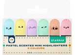 Mini Evidenziatori Pastello Profumati Per L'ufficio E La Scuola, Mix Di Colori 6 Pz.
