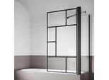 Sonni Cabina Doccia Per Vasca Da Bagno Pieghevole 80X140Cm, Doccia, Vetro Nano Esg Vetro Di Sicurezza Temperato Con Rivestimento Nano, Per Vasche Da Bagno