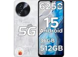 DOOGEE Note 59 Pro+ 5G Smartphone Android 15 Ohne Vertrag 5G 36GB+512GB 6250mAh 6.75 HD+ 120Hz Handy 50MP+8MP Dual SIM Handys/OTG/GPS/NFC,Weiß