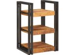Vidaxl Comodino Marrone E Nero 38 X 33 X 58 Cm In Legno Massiccio Di Mango