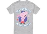 Peppa Pig - Maglietta "Best Grandpa In The World"" Per Uomo/Donna Unisex TV21384 (3XL) (Grigio Screziato)"