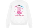 Peppa Pig - Felpa "Pink Or Blue Aunty Pig Loves You"" Da Donna TV21380 (S) (Bianco)"