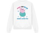 Peppa Pig - Felpa "Rosa O Blu Papà Pig Ti Ama"" Per Uomo/Donna Unisex TV21379 (S) (Bianco)"