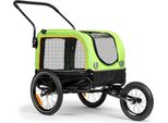 Vario Hundefahrradanhänger - Grün Schwarz - 2-in-1 Hundebuggy - Faltbar - Hundeanhänger - Für Hunde bis 30kg