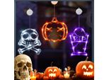 Luci Per Finestre A Led Con Ventose Halloween Zucca Teschio Grave 3 Pezzi