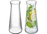 Kadax 2 X Caraffa In Vetro Da 1 Litro, Caraffa Per Acqua In Vetro Robusto, Caraffa Per Bevande Lavabile In Lavastoviglie, Caraffa Per Acqua Senza Piombo, Caraffa Per Acqua, Succo, Limonata, Latte (Modello 2)