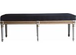 Casa Padrino Panca Barocca Grigio Scuro / Bianco / Oro 153 Cm - Italy
