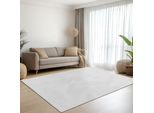Tappeto Bianco Con Pelliccia Di Coniglio Morbida E Vellutata Dimensioni - 160 X 230 Cm